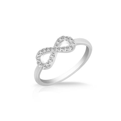 China New Trendy Modern Trendy Sign Diamond 18K Infinity Gold Ring Jewelry for sale