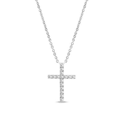 China Religious Best Selling HOT Traditional Modern Shape Diamond 18K Gold Cross Necklace for sale