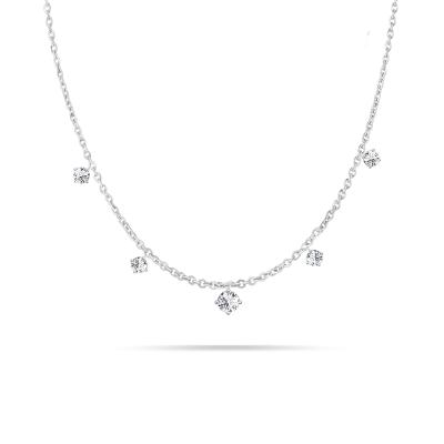 China Five CLASSIC Elegant Gorgeous Round Diamonds 18K Gold Necklace Jewelery for sale