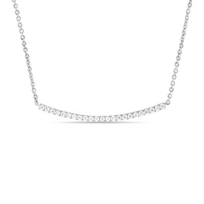 China CLASSIC Hot Elegant Smile Diamond Trendy 18K Gold Curvy Necklace Fine Jewelery for sale