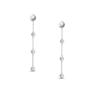 China Trendy Bezel Setting Diamond 18K Gold Drop Earrings Trendy Modern Jewelry for sale