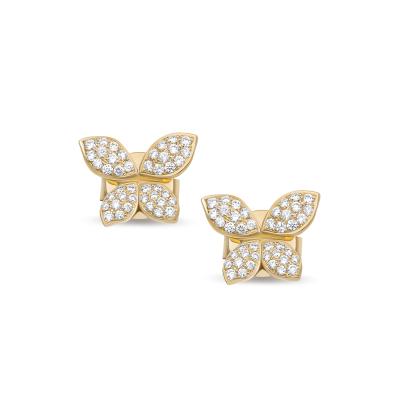 China Hot FASHIONABLE Butterfly Diamond 18K Gold Earrings Modern Fashion Jewelry for sale