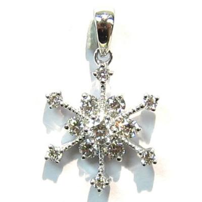 China Hot Fashionable Snowflake Shaped Snow Classic Cross Natural Diamond Must Have 18K Gold Pendant CLASSIC for sale