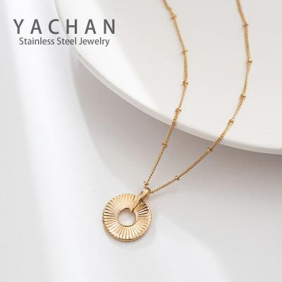 China Fashionable OL autumn and winter retro magazine wind dangling design ring alloy necklace texture clavicle chain wholesale for sale