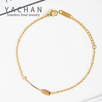 China European and American jewelry new gold stainless steel fashion simple factory direct creative arrow bracelet for women for engagement for sale