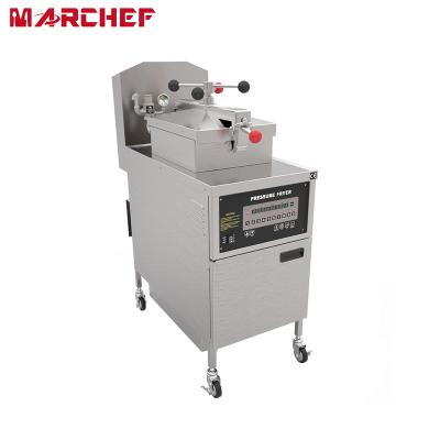 China Hotels CE Free Standing Commercial 25l Stainless Steel Chicken Potato Chips Frying Machine Gas High Pressure Deep Fryer for sale