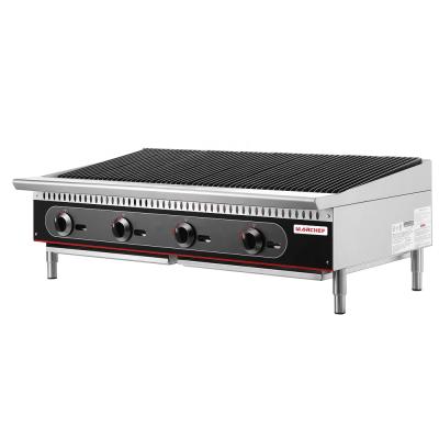 China Food industry equipment factory direct countertop gas lava rock American grill barbecue with ce for sale