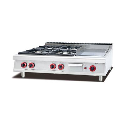 China LPG Restaurant Worktop Stove 4 Burner Gas Stove Stove With Oven And Griddle for sale