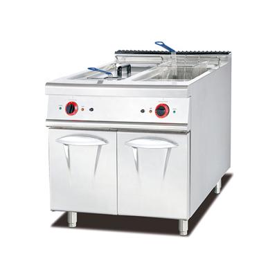 China Popular Hotels Commercial 28l Two Tank Gas Type Deep Fryer With Cabinet for sale