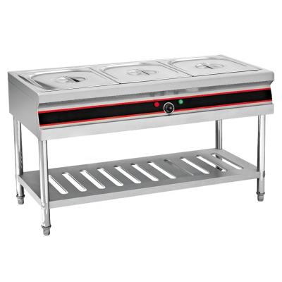 China Commercial Kitchen Food Display Heater 3 GN Electric Pan 2kw Bain Marie With Under Perforated Shelf for sale