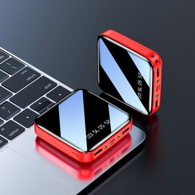 China Best Selling Mini Power Bank 10000mah Flashlight LED Powerbank 20000mah Phone Chargers Fast Charging Support Bulk Mini Mirror Power Bank for sale