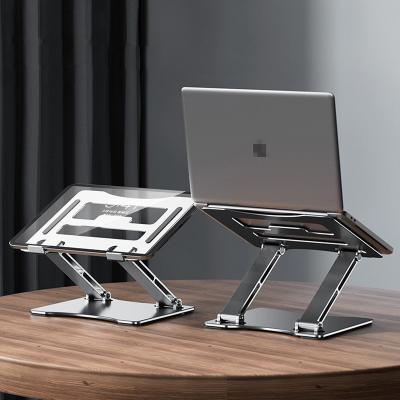 China Ergonomic Metal Laptop Riser Stand Desk Lift Laptops (Height) Adjustable Aluminum Computer Riser Laptop Stand for sale