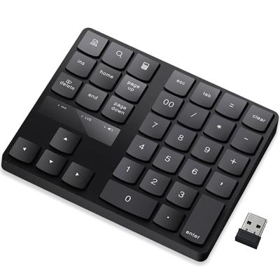 China Mini Wireless Number Pad 35 Keys 2.4G Rechargeable Wireless Numeric Keypad Computer Keyboard With Nano Receiver for sale