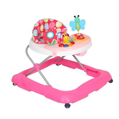 China Safety baby walker PINK flowers stroller walkers with music lihgt for sale