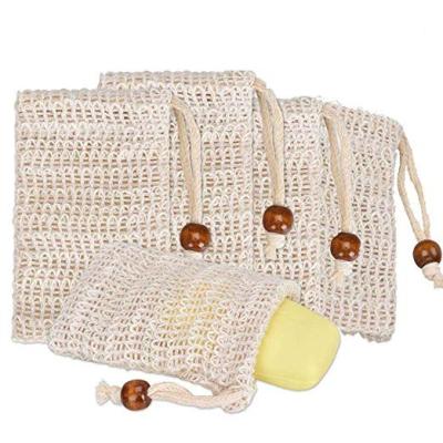 China 2021 Folding Hot Selling Amazon Sisal Eco Friendly Natural Soap Bag With Drawstring For Shower Bath for sale