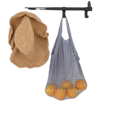 China Large Cheap Reusable Organic Handled Tote Mesh Shopping String Net Cotton Bag For Vegetables And Package for sale