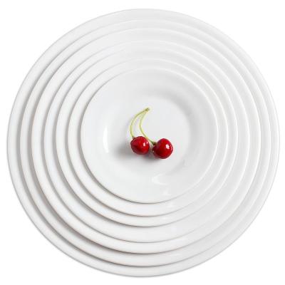 China Sustainable Wholesale White Hotel Supplies Ceramic Plate Steak Dish Plate Custom Restaurant Dish for sale