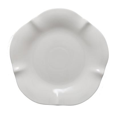 China Good Quality Sustainable Eco Round Round Plate Western Nordic Style White Ceramic Dinner Plate for sale