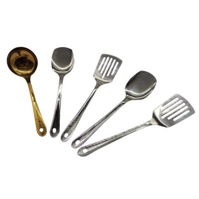 China Sustainable Wholesale Cheap Non Magnetic 5 Piece Stainless Steel Kitchen Set for sale