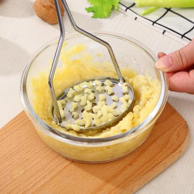 China Sustainable Kitchen Tools Stainless Steel Potato Mud Press Baby Food Pumpkin Fruit Juice Potato Masher for sale