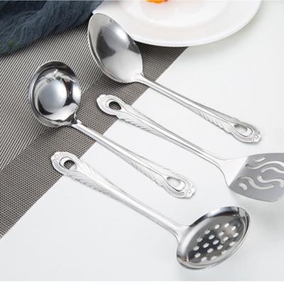 China Sustainable Quality Stainless Steel Pattern Handle Small Thickened Kitchen Set Household Kitchenware Spoon for sale