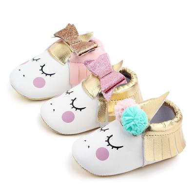 China Anti-Smell Cute Animal Design PU Soft Sole Leather Baby Shoes Fancy Babies Shoes for sale