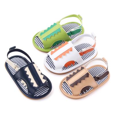 China Newborn Baby Shoes PU Leather Breathable Baby Boy Loose Sandals Unique Soft Newborn Sandals for sale