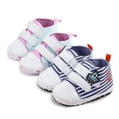 China Wholesale cotton fabric hook&loop cheap canvas newborn baby shoes for sale