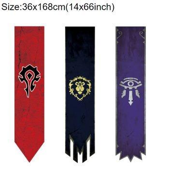 China 36x168cm World Automotive War Wow For School Bar Wall Hanging KTV Horde Alliance Banner Long Flag School Cosplay Party Decoration Gift for sale