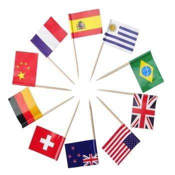 China Automotive World Flag Toothpick Box of 100 Toothpick Country Flags Cake Toothpicks Cupcake Decoration Cocktail Sticks Party Kitchen for sale