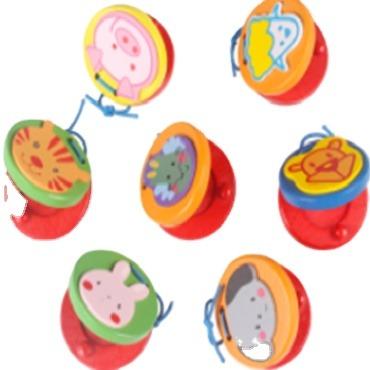 China Early Education Wooden Castanets Educational 3-7 Years Cartoon Children's Musical Instrument Toys Children's Musical Instruments for sale