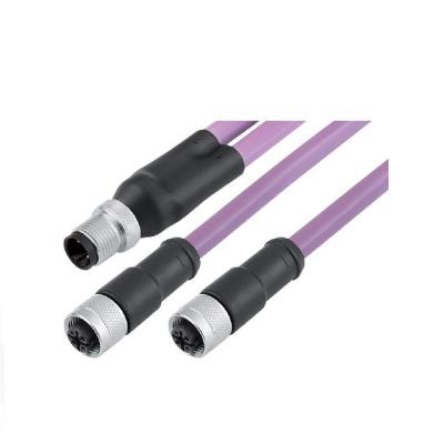 China Industrial Connectivity Y T Splitter Connector Cable m12 8 Pin Probe Actuator Distributor for sale