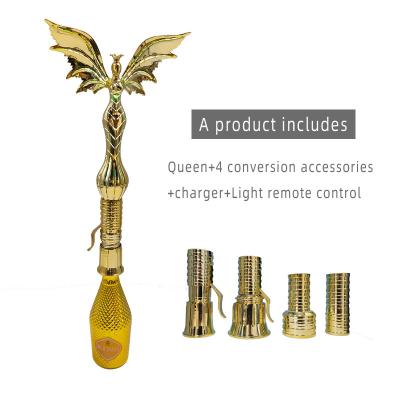 China ABS Electric Champagne Gun Queen Beer Jet LED Jet Shooter Gun with Jet Bottle Pourer for Night Club Bar Party for sale