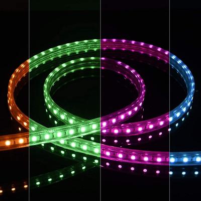 China Best Price 110VAC/220VAC 50M/100M Waterproof IP65 RGB LED Hotel Strip Remote Control LED Strip For Hotel Commercial Building for sale