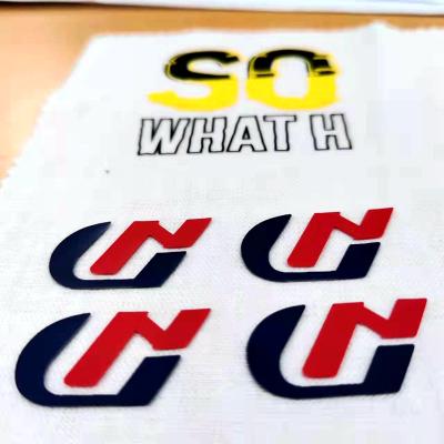 China Logo Soft Silicon Heat Press Customized Washable Patches 3D Silicone Heat Transfer Silicone Rubber Heat Transfer Vinyl Expanded Apparel La for sale