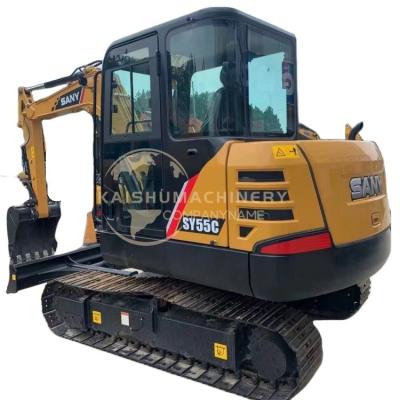 China Sany SY 55 Excavator with 0.23 m3 Bucket Capacity 5000 KG Machine Weight in Shanghai for sale