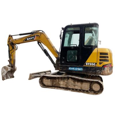 China 2020 Sany SY55 Excavator Used Mini Excavator for Pipeline Construction in Shanghai for sale