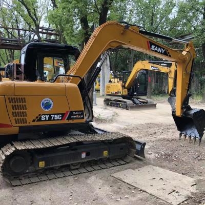 China 0.28 Bucket Capacity Sany SY75C Excavator with Dozer and 7TON Operating Weight for sale