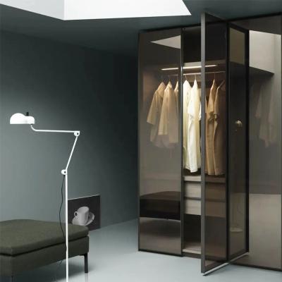 China Manufacturers Direct Modern Design Glass Wardrobe (Height) Adjustable With Sliding Door for sale