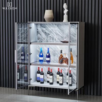 China Expandable Outdoor Yard Storage Wine Cabinet Dining Cabinet Rattan Side Storage Cabinet for sale