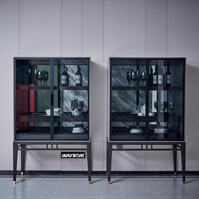 China Expandable High End Wine Cabinet Designed With Interior Folding Doors for sale