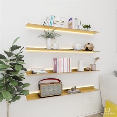 China Decorative Hotel Led Lightweight Aluminum Book Rack Racks Shelf On The Wall for sale