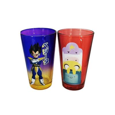 China Wholesale Good Quality Classic Customized Colorful Printing Logo 16oz Beer Pint Chilling Glasses for sale