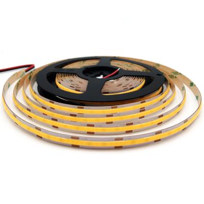 China 12V 24V 384Led/m Ra90 8mm Width 5m Residential High Bright Slim Flexible COB LED Strip Strip Light for sale