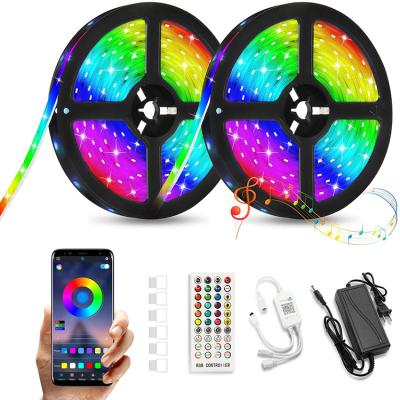 China 32.8ft Residential 40 Keys RF Power Supply Full Remote Controller Color Changing 5050 RGB LED Lights for Home Decoration for sale