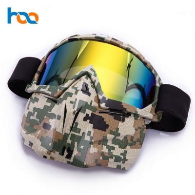 China The mirror lens open face helmet certificated by ce of motocross google for sale