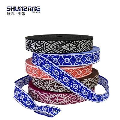 China Eco-friendly Jacquard Polyester Mattress Webbing Tape Dark Edging T35 for sale