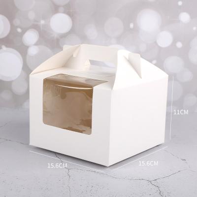 China Direct Selling Recyclable 4 Cup Cake Box Cup Cake Bread Box Portable Baking Pastry Packing Box Can Be Customized For Valentine's Day for sale