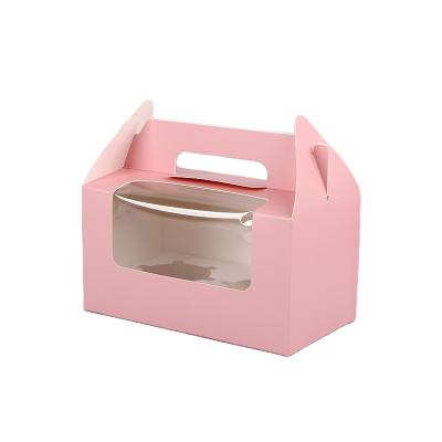 China Recyclable Stain Boxes For Valentine's Day Cupcakes Packaging Custom Cupcake Donut Boxes For Baked Pastry Cookie for sale