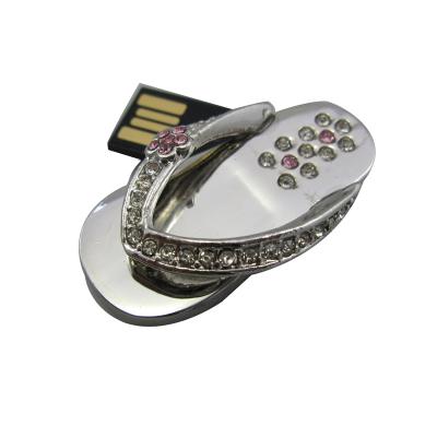 China Crystal Sunny Slippers Shape Diamond USB 2.0 8GB Download USB Driver for sale